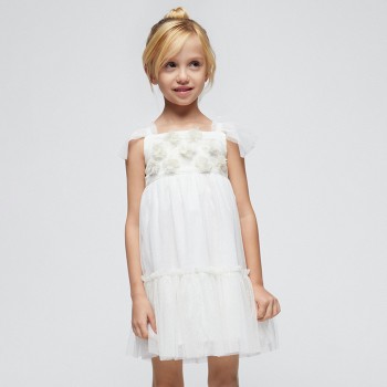 Παιδικό φόρεμα με τούλι για κορίτσια Mayoral εκρού