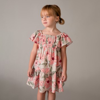 Παιδικό φόρεμα για κορίτσια Mayoral φλοράλ- μπεζ
