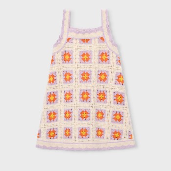 Παιδικό φόρεμα για κορίτσια Mayoral πλεκτό μπεζ- λιλά