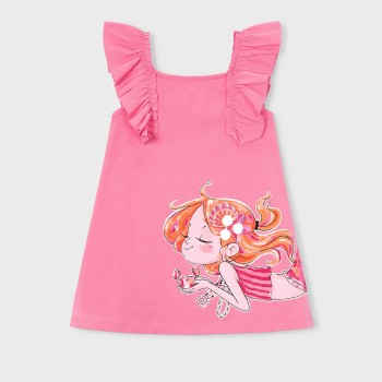 Παιδικό φόρεμα μακό για κορίτσια Mayoral φούξια