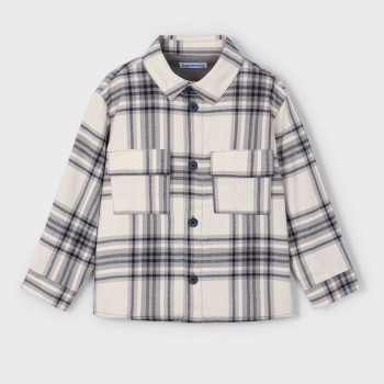 Παιδικό πουκάμισο καρό για αγόρια Mayoral γκρι