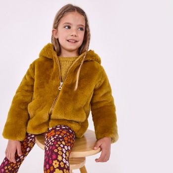 Παιδικό μπουφάν για κορίτσια Mayoral καμηλό γούνα