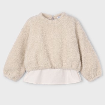 Παιδική μπλούζα πρόβατο για κορίτσια Mayoral μπεζ