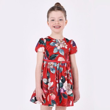 Παιδικό φόρεμα για κορίτσια Mayoral κόκκινο φλοράλ