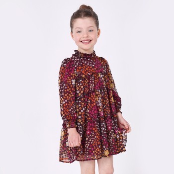 Παιδικό φόρεμα για κορίτσια Mayoral μπορντώ φλοράλ