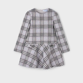 Παιδικό φόρεμα για κορίτσια καρό Mayoral γκρι