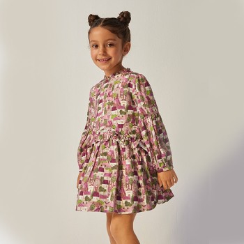 Παιδικό φόρεμα για κορίτσια Mayoral εμπριμέ λιλά