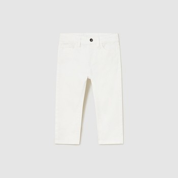 Βρεφικό παντελόνι για αγόρια Mayoral slim fit λευκό