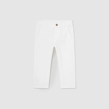 Βρεφικό παντελόνι λοξότσεπο για αγόρια Mayoral λευκό