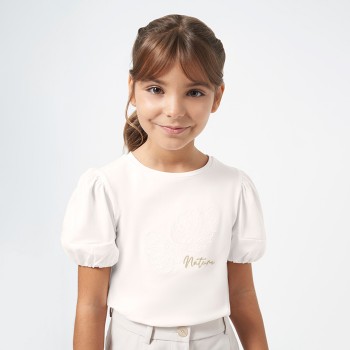 Παιδική μπλούζα για κορίτσια Mayoral εκρού