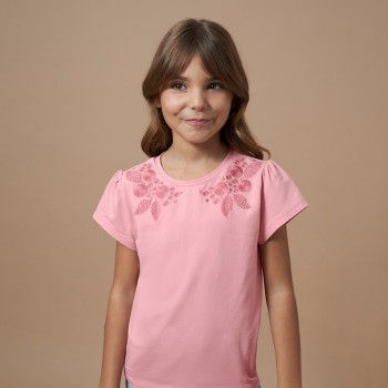 Παιδική μπλούζα κεντητή για κορίτσια Mayoral ροζ
