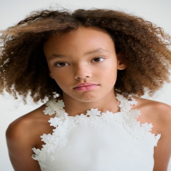 Παιδική μπλούζα γκιπούρ με τιράντες για κορίτσια Mayoral λευκό