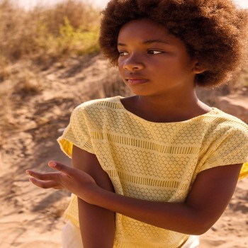 Παιδικό τοπ για κορίτσια crochet Mayoral κίτρινο