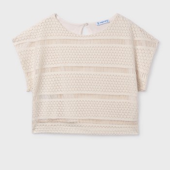 Παιδικό τοπ για κορίτσια crochet Mayoral μπεζ