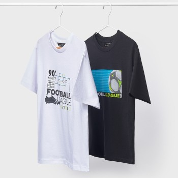 Παιδική μπλούζα για αγόρια Mayoral 2τμχ λευκό- μαύρο