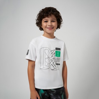 Παιδική μπλούζα για αγόρια Mayoral με στάμπα λευκό