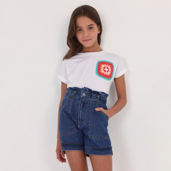 Παιδική μπλούζα για κορίτσια Mayoral με κέντημα λευκό