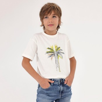 Παιδική μπλούζα για αγόρια Mayoral με στάμπα εκρού