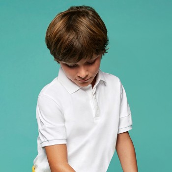 Παιδική μπλούζα πόλο πικέ για αγόρια Mayoral λευκό