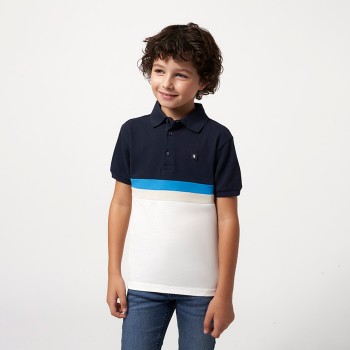 Παιδική μπλούζα πόλο για αγόρια Mayoral μαρέν εκρού