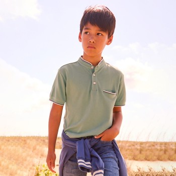 Παιδική μπλούζα πόλο για αγόρια Mayoral μάο χακί