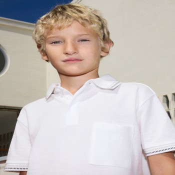 Παιδική μπλούζα πόλο για αγόρια Mayoral κρεμ