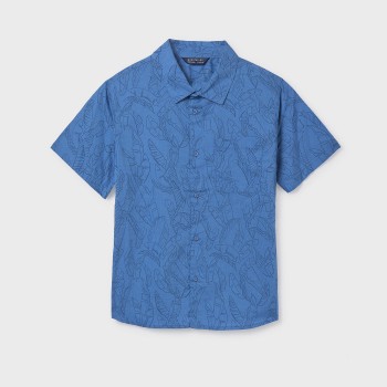 Παιδικό πουκάμισο για αγόρια Mayoral  μπλε ρουά- print