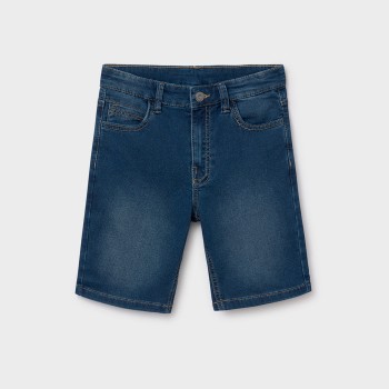 Παιδική βερμούδα για αγόρια Mayoral soft denim 5τσεπη σκούρο τζιν