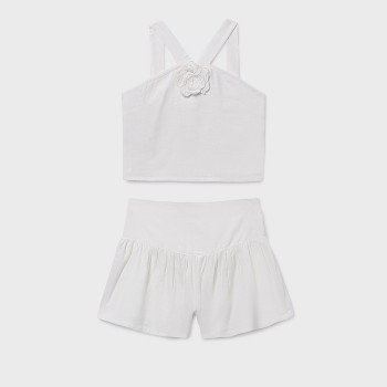 Παιδικό σετ με σορτς για κορίτσια Mayoral εκρού