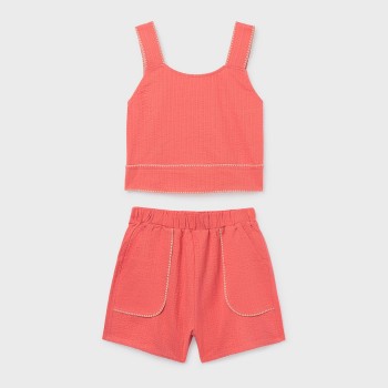 Παιδικό σετ με σορτς για κορίτσια Mayoral κοραλί
