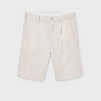 Παιδική βερμούδα για αγόρια Mayoral λινή μπεζ