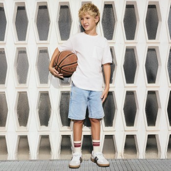 Παιδική βερμούδα για αγόρια Mayoral soft denim τζιν μπλε ανοιχτό