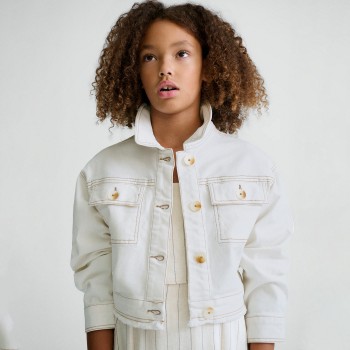 Παιδικό τζάκετ καπαρτινέ για κορίτσια Mayoral εκρού