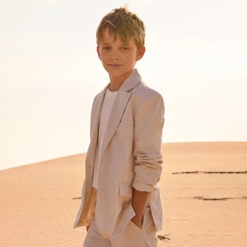 Παιδικό σακάκι για αγόρια Mayoral λινό μπεζ