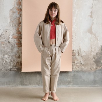 Παιδικό παντελόνι για κορίτσια Mayoral μακρύ καπαρτινέ μπεζ