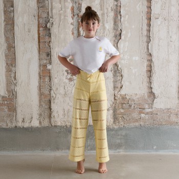 Παιδικό παντελόνι crochet για κορίτσια Mayoral μακρύ κίτρινο