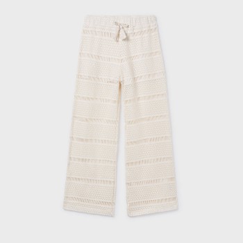 Παιδικό παντελόνι crochet για κορίτσια Mayoral μακρύ μπεζ