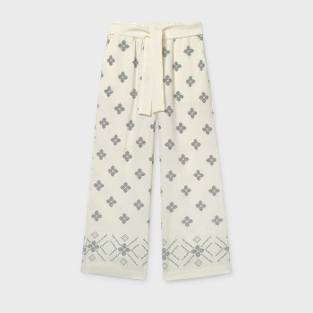 Παιδικό παντελόνι σταμπωτό για κορίτσια Mayoral μπεζ