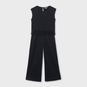 Παιδικό σετ με παντελόνα για κορίτσια Mayoral μαύρο με στρας