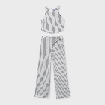 Παιδικό σετ με παντελόνα για κορίτσια Mayoral εκρού- μαύρο ριγέ