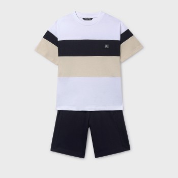 Παιδικό σετ για αγόρια Mayoral  μακό λευκό- μαύρο