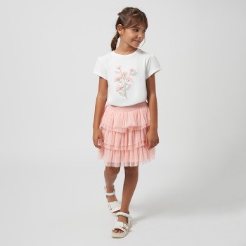 Παιδική φούστα με τούλι για κορίτσια Mayoral ροζ