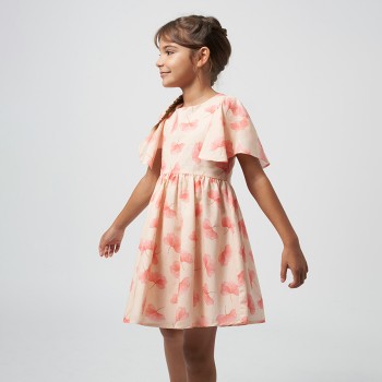 Παιδικό φόρεμα για κορίτσια Mayoral μπεζ φλοράλ