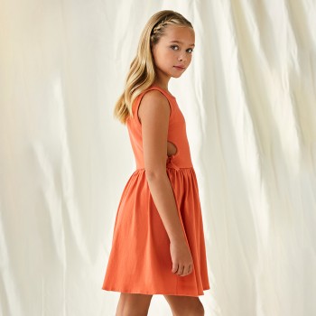 Παιδικό φόρεμα για κορίτσια Mayoral cut out πορτοκαλί