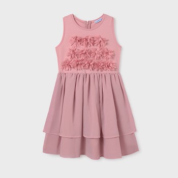 Παιδικό φόρεμα για κορίτσια Mayoral με λουλούδια ροζ