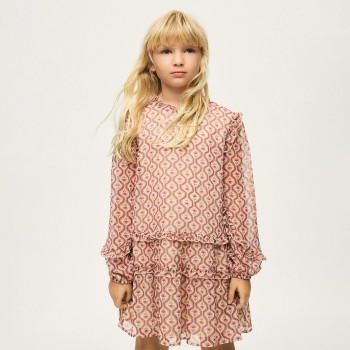 Παιδικό φόρεμα για κορίτσια Mayoral ροζ γκοφρέ