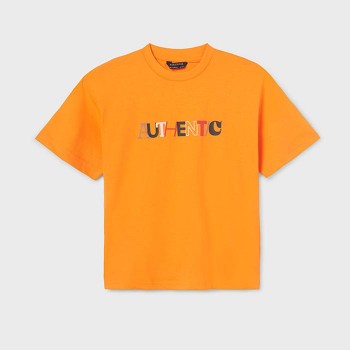 Παιδική μπλούζα για αγόρια Mayoral με στάμπα πορτοκαλί