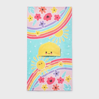 Βρεφική μπουρνουζοπετσέτα με κουκούλα Mayoral ροζ- πράσινο