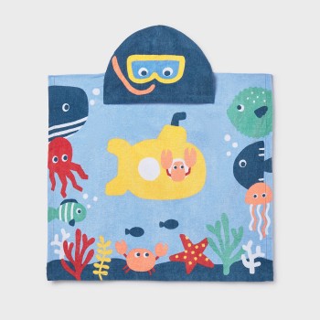 Βρεφική μπουρνουζοπετσέτα με κουκούλα Mayoral μπλε