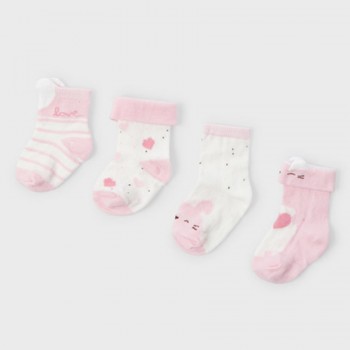 Βρεφικές κάλτσες 4τμχ.για κορίτσια Mayoral ροζ